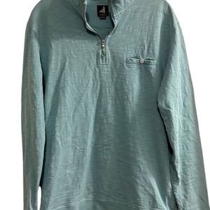 Johnnie-O Men's Medium Aqua Quarter-Zip Pullover Sweater Casual